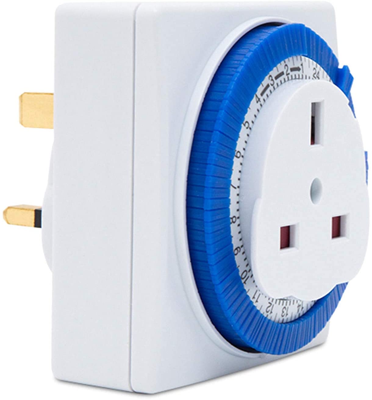 Mr. Gadget's Solutions White 24 Hour Segment Timer Switch, Programmable On/Off Function, Uk Mains 3-Pin Plug
