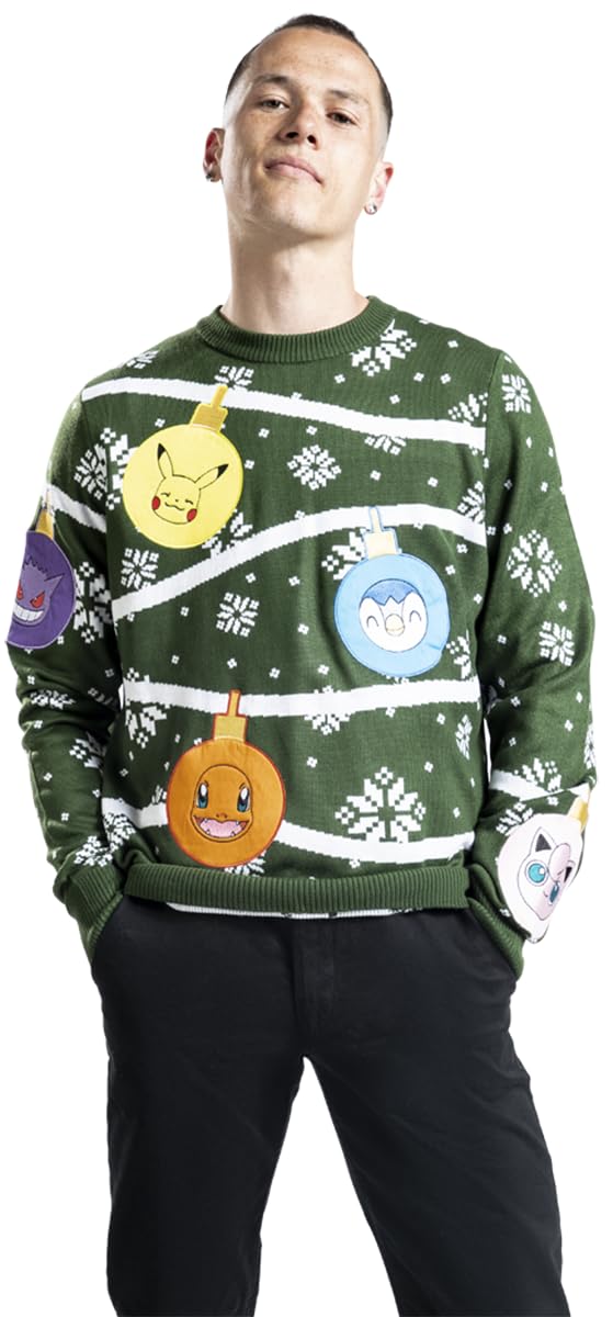 Pokémon Starter Unisex Christmas Jumper Multicolore Regular