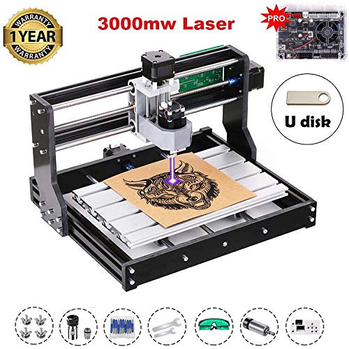 Upgrade Version 3000mW CNC 3018 Pro GRBL Control DIY Mini CNC Machine, 3