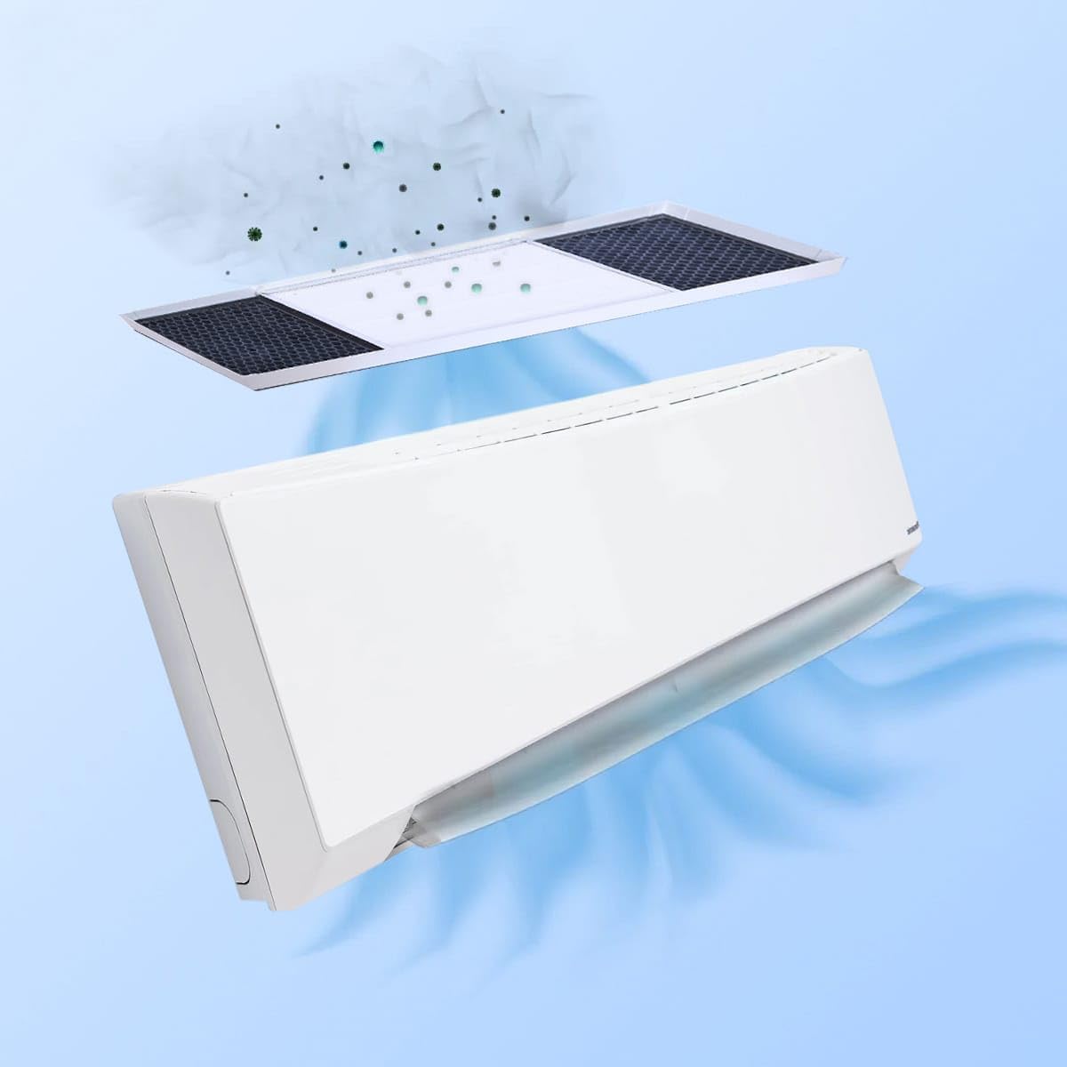 H14 HEPA & Carbon Filter For Split AC - Transform Your Split AC Into An Air Purifier To Protect Against Allergens I Ultrafine Dust I Smoke I Pollen And Virus. (AC Filter Box), White
