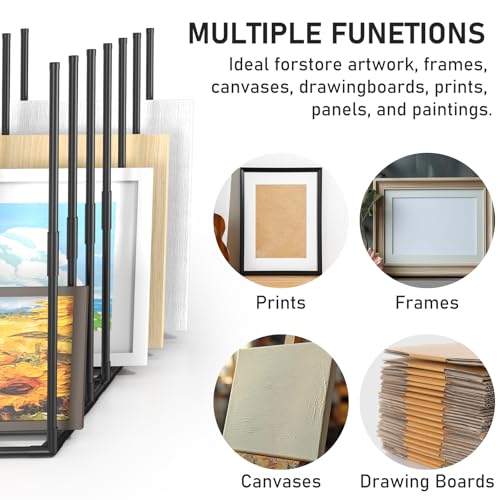 Image of Large Art Storage Rack, Art Drying Rack, Art Canvas Organizer, Store Frames, Panels, Prints, Canvases, Panels For Oil Painting Display, Art Studio, Gallery