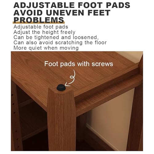 Banc à chaussures en bois compact pour rangement d'entrée - 6