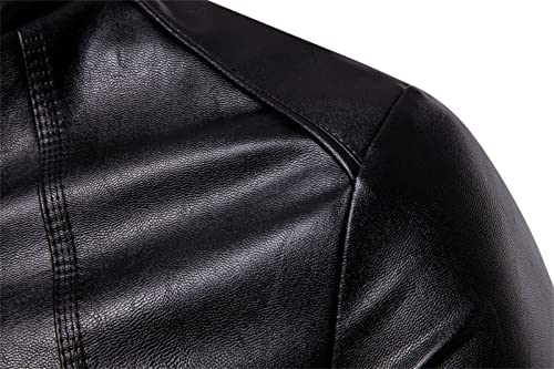 Men's Stand Collar Leather Jacket Male Slim Fit Leather Jacket Men Lightweight Autumn Faux Leather Outwear4