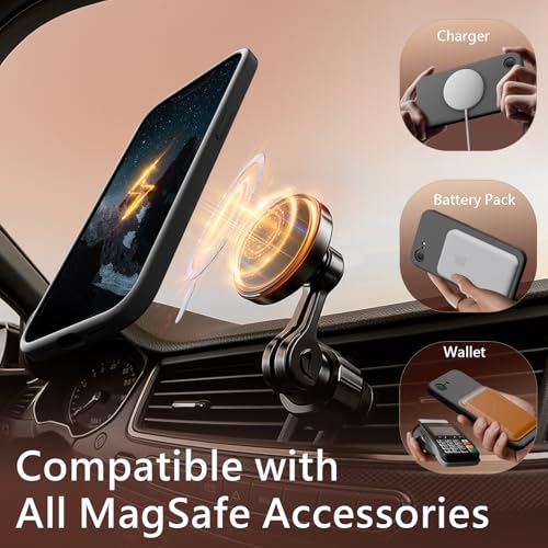 Image of FireNova Magnetic for iPhone 17e Case /iPhone 16e Case, Compatible with MagSafe, [Silicone Camera Protection] Microfiber Lining Phone Case, 6.1 inch, Space Gray