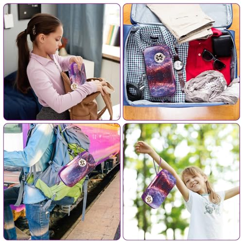 Image of MGZNMTY Travel Carrying Case Compatible with Asthma Inhaler Spacer for Adults and Children, Masks, Inhaler Holder with Asthma Alert Tag and Medical Card, Carabiner (Only Case) (Galaxy)