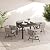Grand patio 5-Piece Outdoor Dining Set for 4, Patio Dining Furniture Set for 4 Swivel Rope Wicker Chairs & 1 Expandable Rectangular Dining Table, Light Gray Brown
