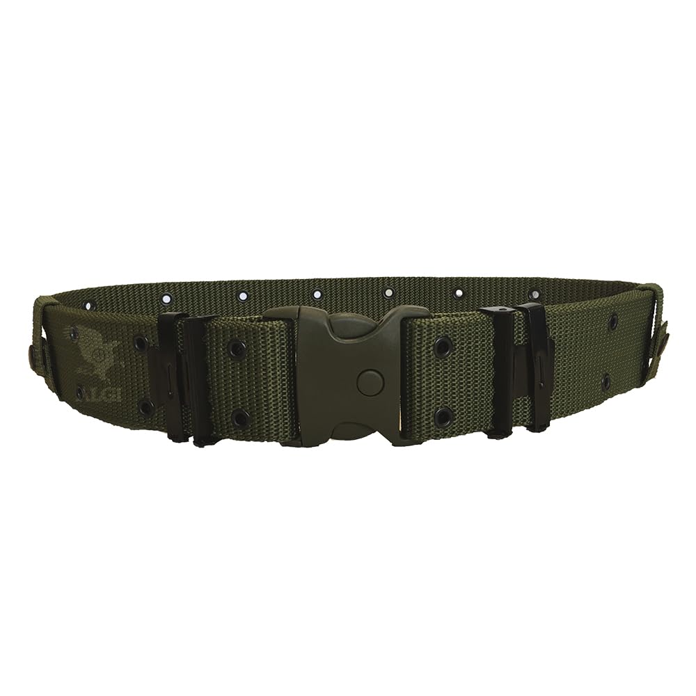 ALGI Cinturone Verde Tattico H 5,50 cm con Fibbia di sicurezza