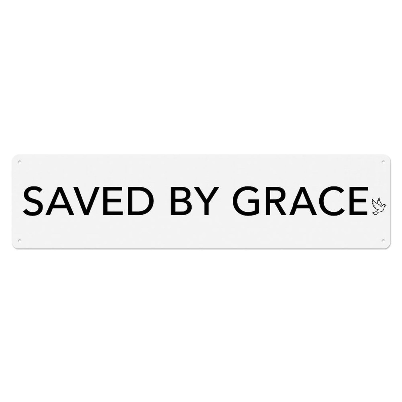 Fyrn Style Saved By Grace Redeemed Positive Quote Metal Tin Sign