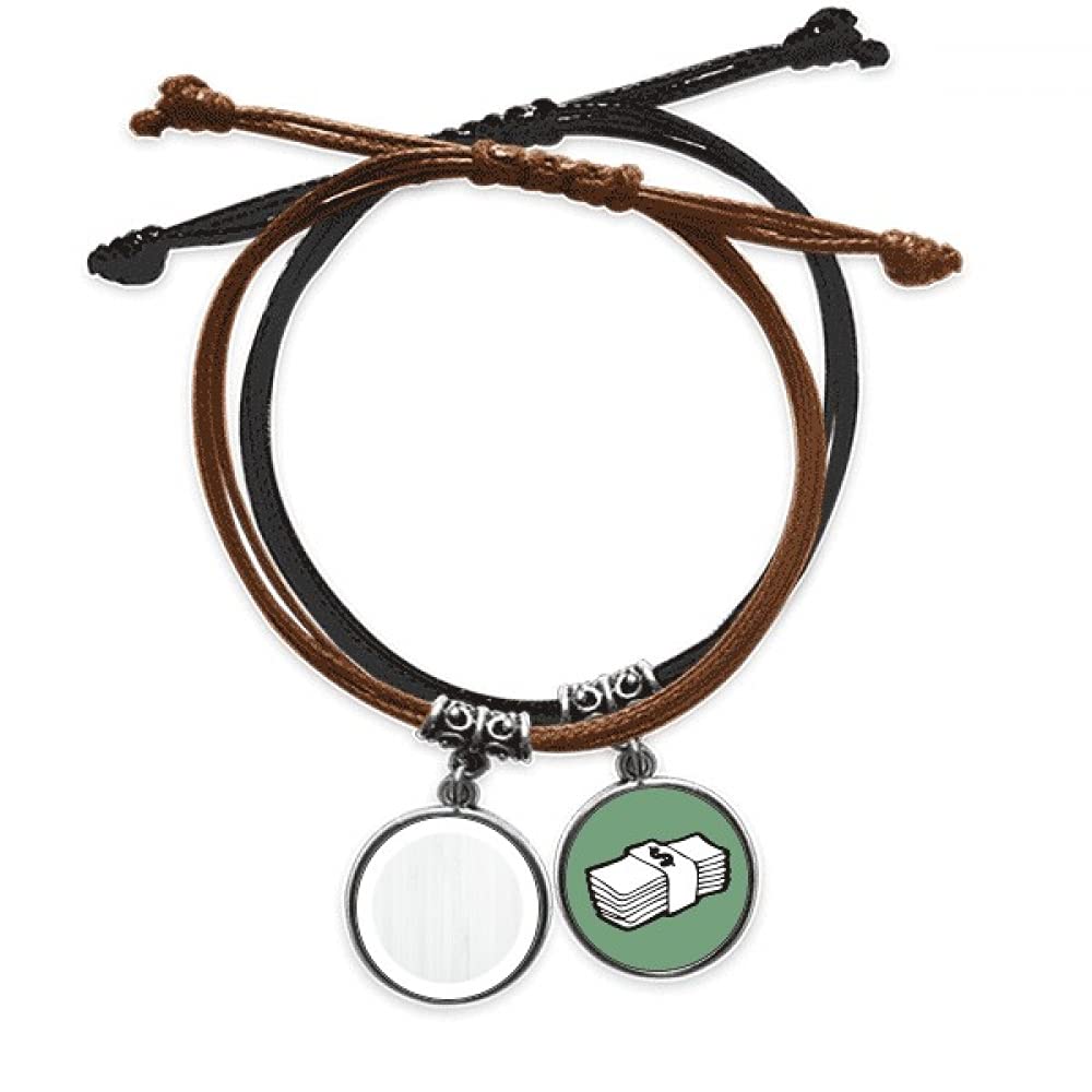 Pulsera cuero cuerda mano premium con acabado texturizado efecto madera 3
