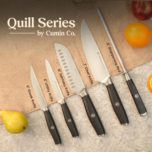 Image of Cumin Co 8 Inch Knife Sharpening Rod | Premium High Carbon Stainless Steel Sharpening Rod | Professional Knife Sharpener for Kitchen & Chef Knives