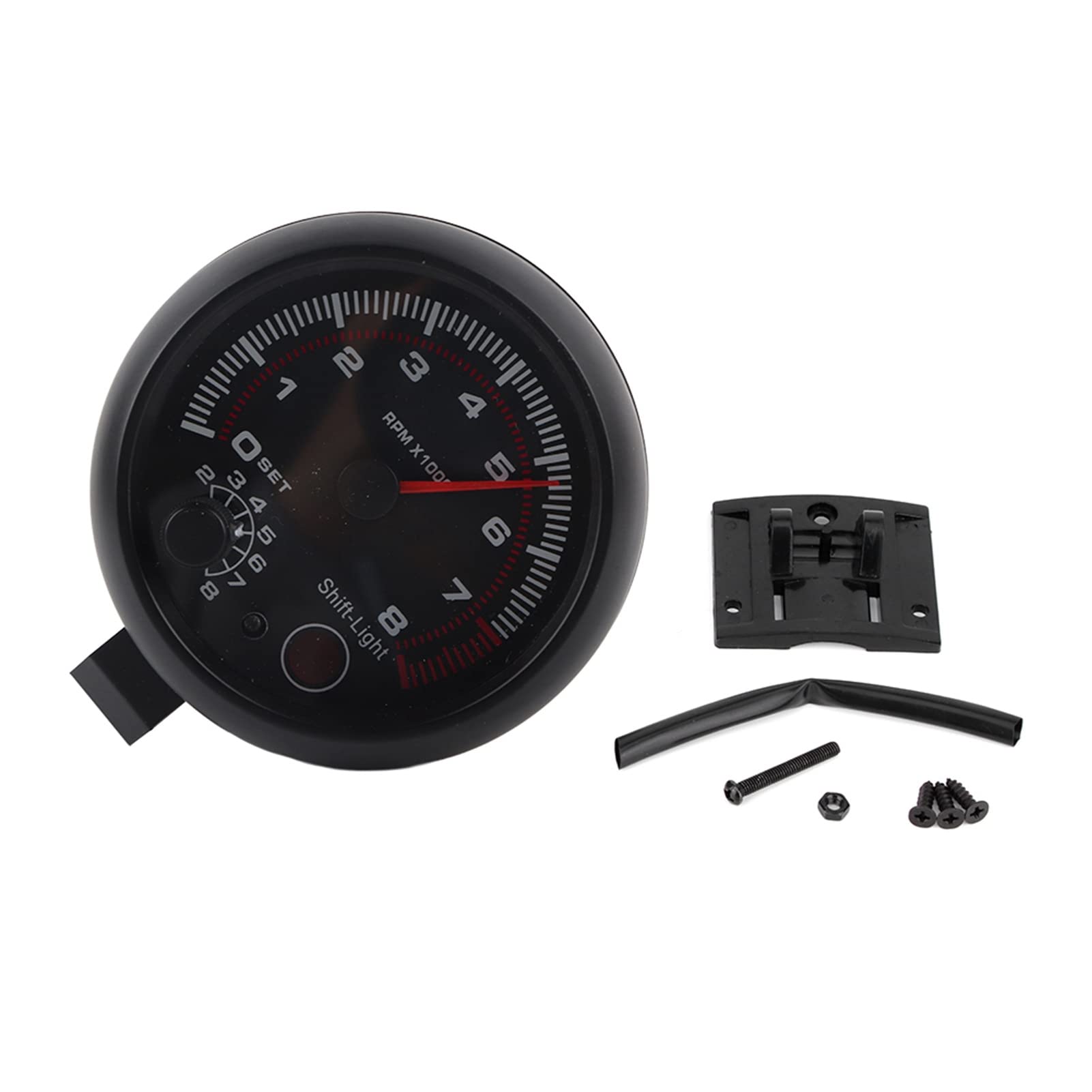 Contagiri Universale per Auto Nero 0-8000 Giri/min 12V Contagiri per Automobili Adatto per Veicoli a Benzina e Motori a 4-8 Cilindri