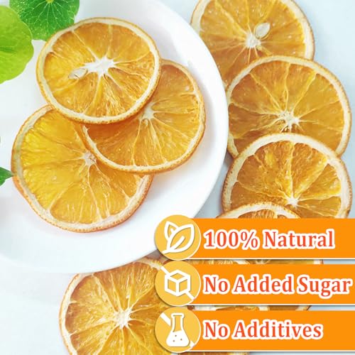 5oz Dried Orange Slices, Dehydrated Orange Slices for Cocktail Garnish and Mixology, No Sugar Added Natural Dried Citrus for Baking, Tea Drinks, Wreath Making and Cake Decoration