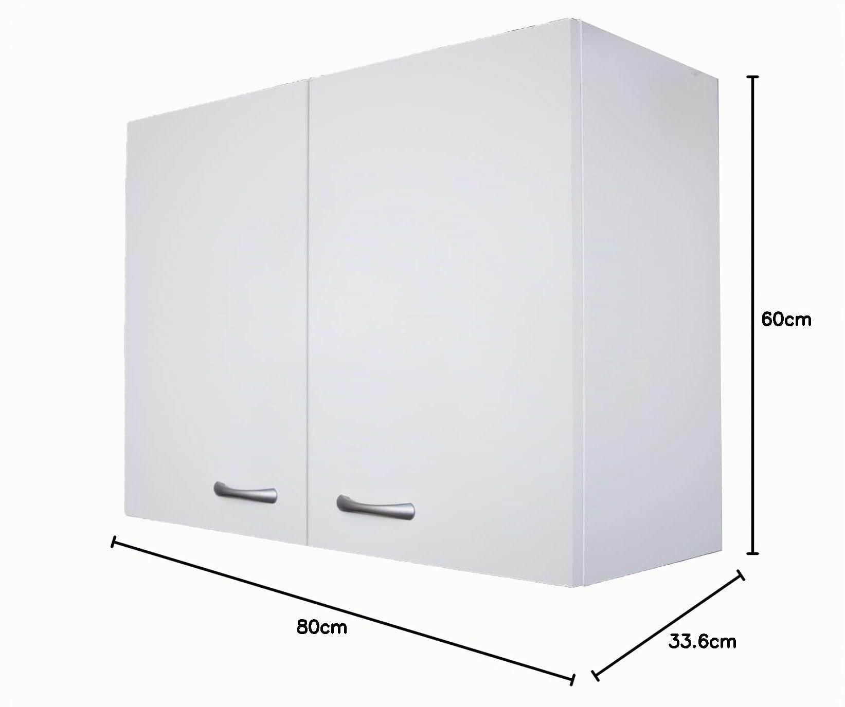 Mobile scolapiatti armadietto pensile 80 per cucina, 2 sportelli H.60