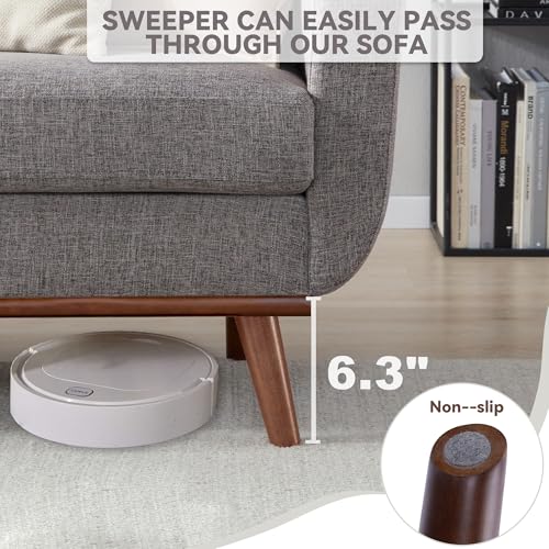 Image of Kingfun 77.2 inch W Loveseat Sofa, Mid Century Modern Decor Love Seat Couches for Living Room, Button Tufted Upholstered Furniture, Solid & Easy to Install Small Couch for Bedroom Office Apartment, Gray