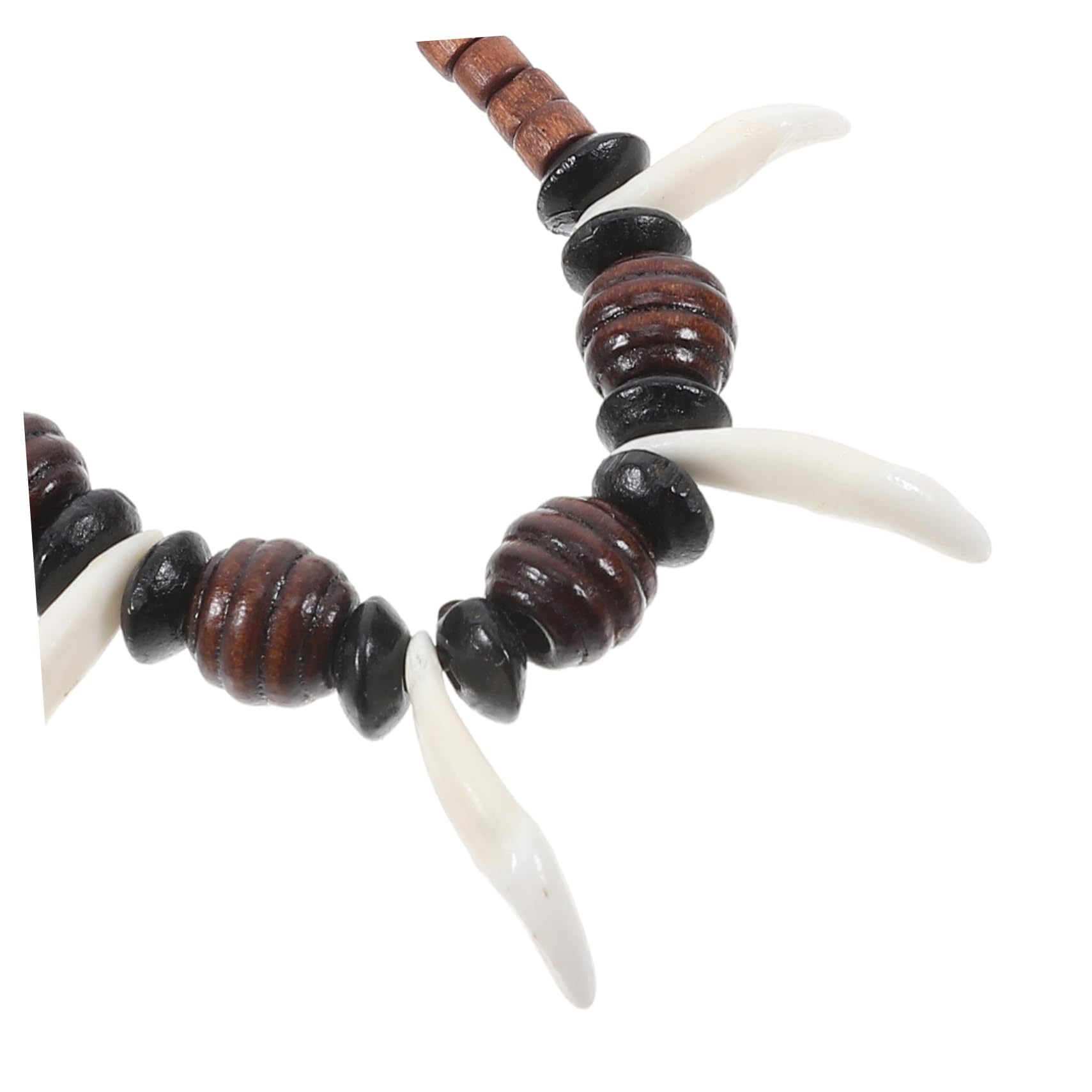 GALPADA 5pezzi Collana Per Uomini Stile Tribale Con Ciondolo Denti Di Collana Perline Bianche Accessorio Hip-hop Per Feste e Uso Quotidiano
