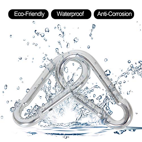 image for MIVIDE 60 Pack M8 x 3-1/8inch Spring Snap Hooks Heavy Duty Carabiner C