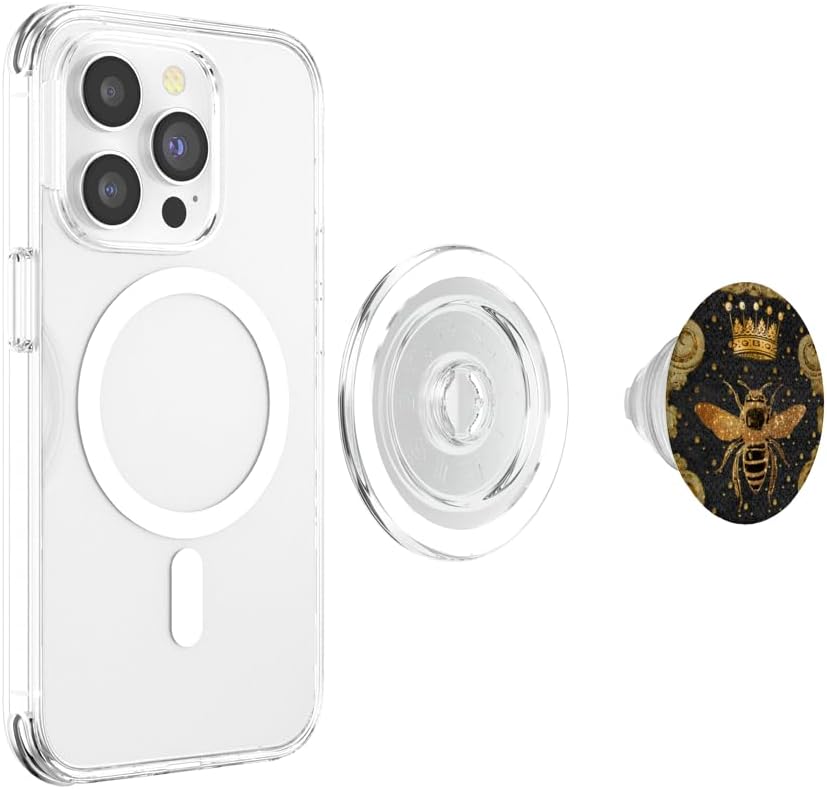 Queen Bee Black Golden Vintage Look PopSockets PopGrip for MagSafe