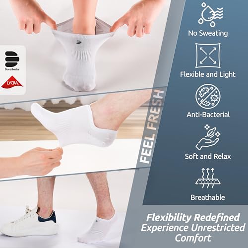 Image of 4 Pairs No Show Socks Women and Men Seamless Odor Free