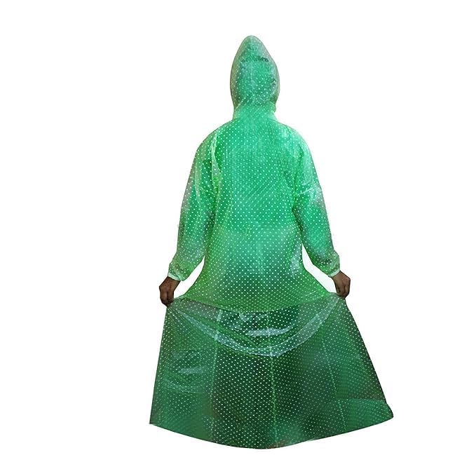 Image of Krystle Rain Coat Waterproof Rain Skirt Top Jacket for Women (Green)