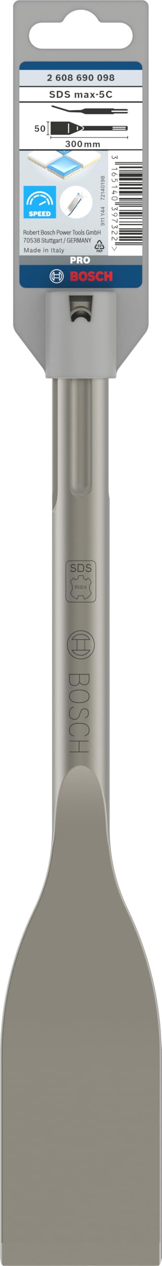 Bosch Accessories Professional Burin Carrelages (SDS max, 300 x 50 mm, Accessoires pour Marteaux Burineures) Gris