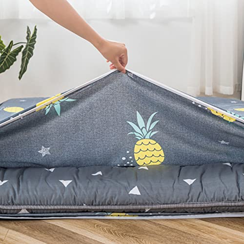 Japanese Futon Mattress Cover for Full Queen King Twin Size Futon Floor Mattress Cover with Zipper Sleeping Pad Dust Cover for Bedroom Dormitory RV (H,Queen:150x200cm/59x79in)