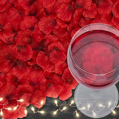 VKshop 4500 Pack Dark Red Rose Petals,Artificial Roses Flower Petals for Romantic Night,Valentine\'s Day and Weddings
