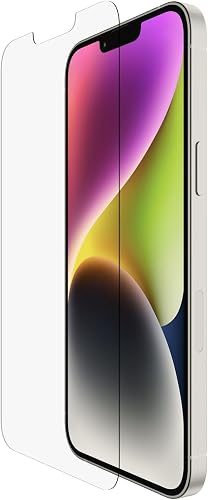 Belkin UltraGlass iPhone 14 Plus, iPhone 13 Pro Max Screen Protector, AntiMicrobial-Treated, Easy Bubble Free Application with Included Installation Guide Tray, 9H Hardness Tested, Tempered Glass