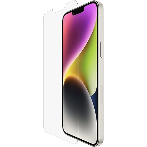 Belkin UltraGlass iPhone 14 Plus, iPhone 13 Pro Max Screen Protector - Easy Application with Installation Guide Tray - Crystal Clear Tempered Glass Screen Protector with AntiMicrobial-Treated Display