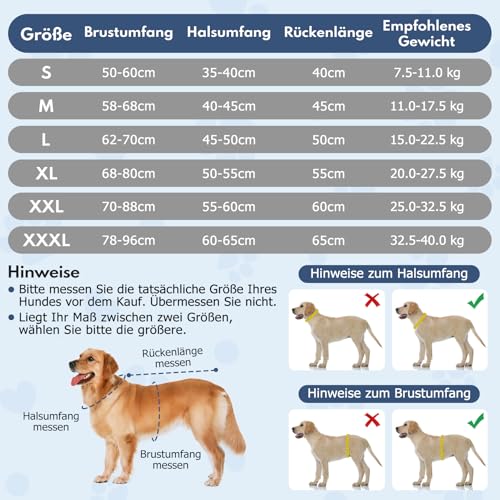 Wasserdichter Hunderegenmantel mit Reflektorstreifen & Leinenöffnung - Atmungsaktiver Regenjacke für Hunde Aller Größen, Winddicht und Verstellbar für Kleine, Mittelgroße & Große Hunde (Grau, M)