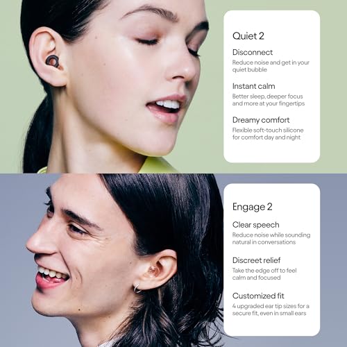 Image of Loop Quiet 2 & Loop Engage 2 Everyday Bundle (2-Pack) - Reusable Ear Plugs for Sleep, Focus, Noise Sensitivity & Socializing | 24 dB /16 dB Noise Reduction