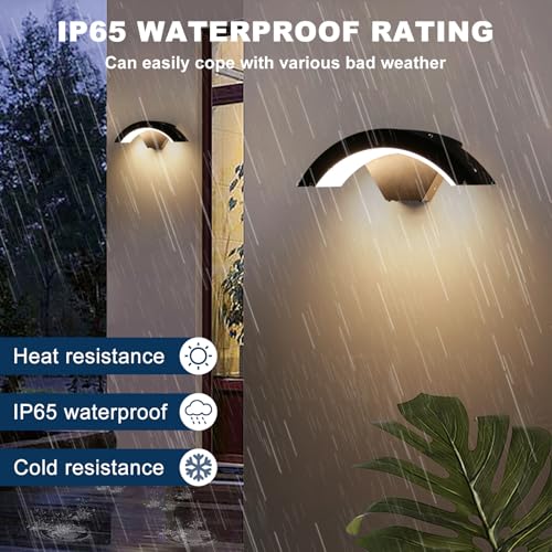 Image of Kawell 18W Creative LED Wall Light Outdoor Modern Sconce Hardwired Waterproof Porch Light Wall Mount for Hallway Balcony Garage Garden, Warm White