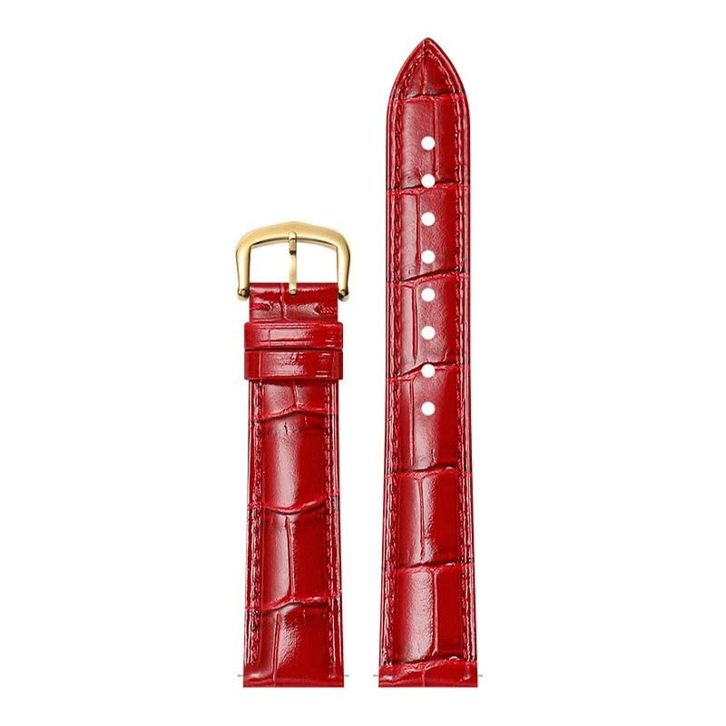 Bracelet de montre en cuir pour Cartier Santos Dumont rouge 18mm