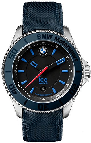 ICE-WATCH - BMW Motorsport (Steel) Dark & Light BE - Montre Bleue pour Homme avec Bracelet en Cuir - 001113 (Medium)