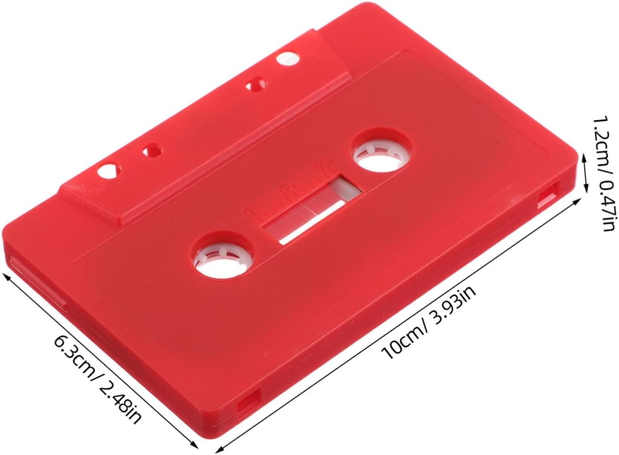 Vaguelly 2pcs Vintage Red Plastic Audio Cassette Decorative Empty Tapes image 2