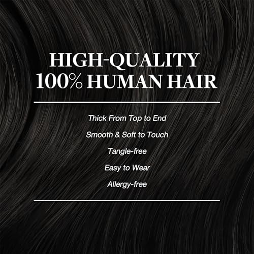 Image of GOO GOO Clip in Hair Extensions Real Human Hair Black Remy Extensions