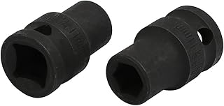 Aexit 1/2-inch Square Hand Operated Tools Drive 11mm Chrome Vanadium Steel Shallow Impact Socket 2pcs Model:88as660qo683