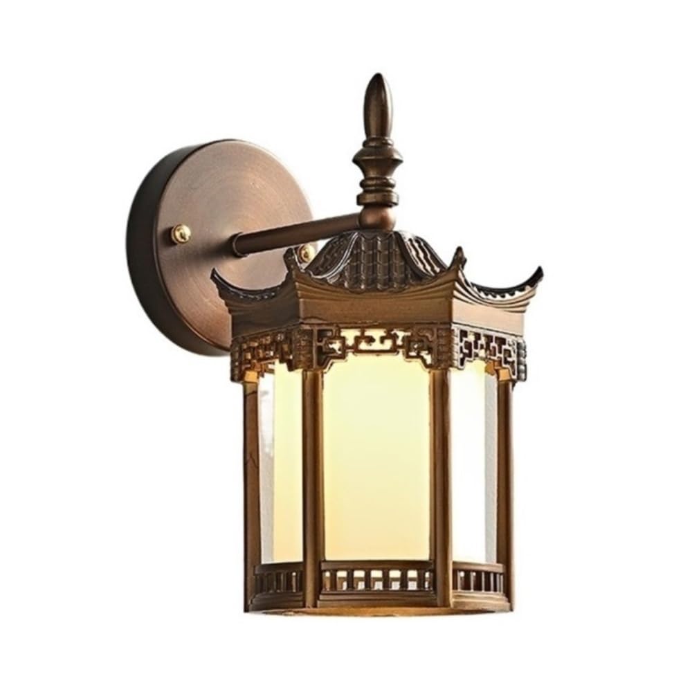 birene Wall Lamp Bedroom Bedside Retro Style Lamp Glass Lampshade Three Color Light Changing
