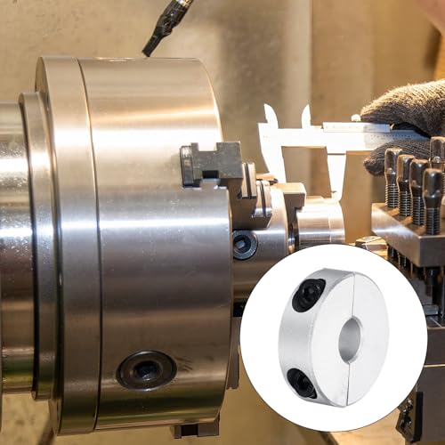 QUARKZMAN Aluminium Stellringe 8 mm Innendurchmesser Doppelt Geteilter Klemmring Silber Wellenring Bohrung Set-Schrauben Klemmringe Tiefenanschlag für Bohrer Auto Robotik 4 Stück