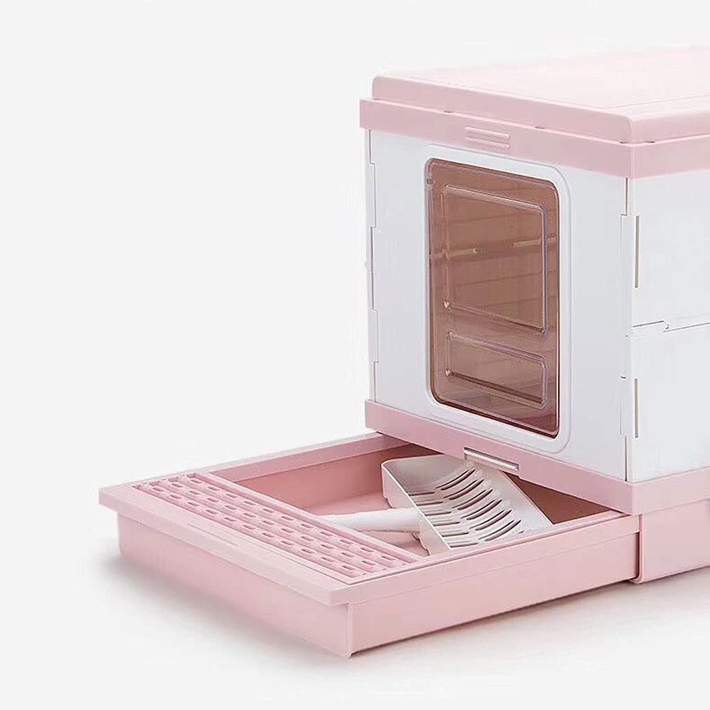Cajas de Arena Caja Plegable del Gato Caja de Salpicaduras a Prueba de Salpicaduras Totalmente Cerradas de Gato Extra Grande Desodorante Gato Caja de Caca, fácil de Limpiar Arenero ​Gatos