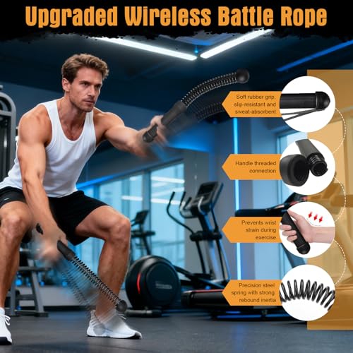 2026 Neue Battle Ropes ohne Seil für Heimfitnessstudios,2PCS Tragbare Ropeless Battle Ropes,Tragbare,geräuscharme Heimtrainingsgeräte für Ganzkörpertraining,Fettverbrennung und Cardio,Poolhängematte