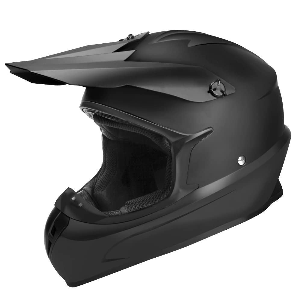 JAGASOL DOT Off Road Dirt Bike Motocross Helmet for Adults Men and Women, Dual Sport Full Face Motorcycle Helmet, ATV MX BMX Offroad Dirtbike Riding Helmet, DOT Approved (Matte Black, M)