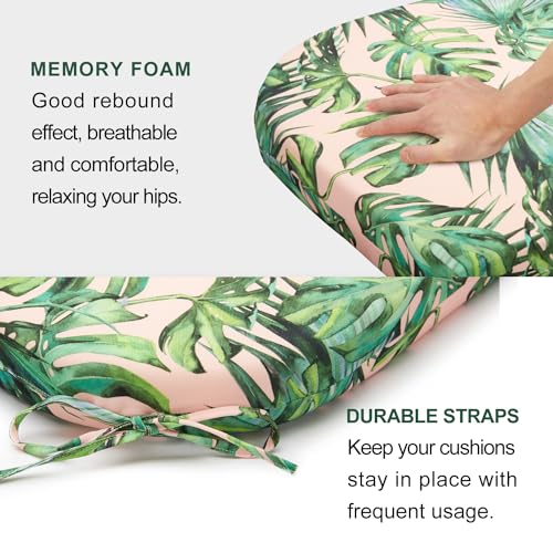 Lovtex Outdoor Chair Cushions 17 Inchx16 Inchx2 Inch Pack Of 4, Patio Cushions For Outdoor Furniture, Water Resistant Round Corner Seat Cushions, Tropical Rainforests thumb #4