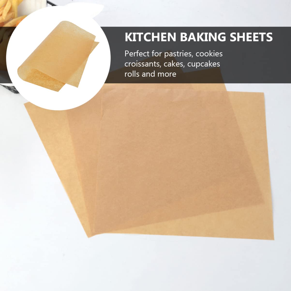 100pièces Papier Sulfurisé Pour Cuisson Antiadhésif Prédécoupé Feuilles Pour Plaques De Cuisson Pâtisseries Et Aliments
