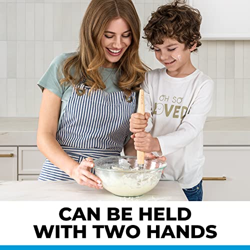 Zulay Kitchen 13 Inch Danish Dough Whisk - Large Wooden Danish Whisk For Dough With Stainless Steel Ring - Traditional Dutch Whisk Baking Tool For Bread, Batter, Cake, Pastry #TOP3