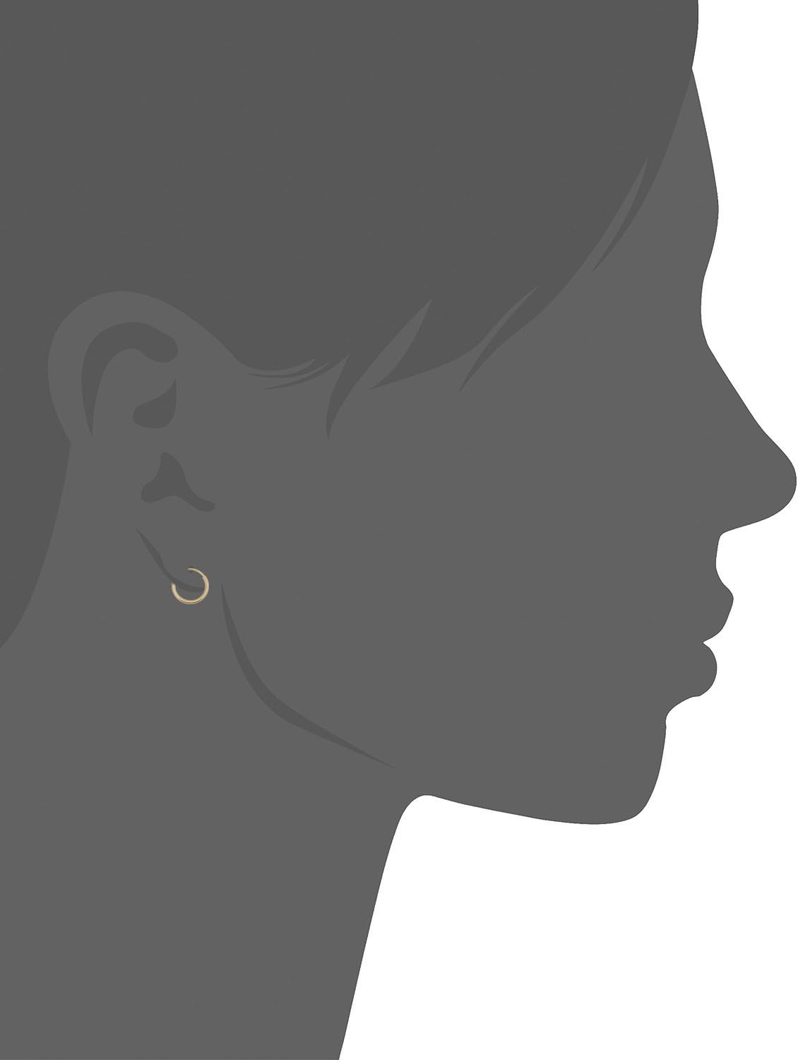 14k Yellow Gold 1mm Thick Round Tube Endless Hoop Earrings (10, 12, 14, 16 or 18 mm)