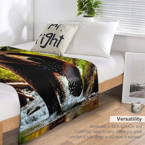 Couverture en flannel ours plaid chaud anti-froid canapé lit