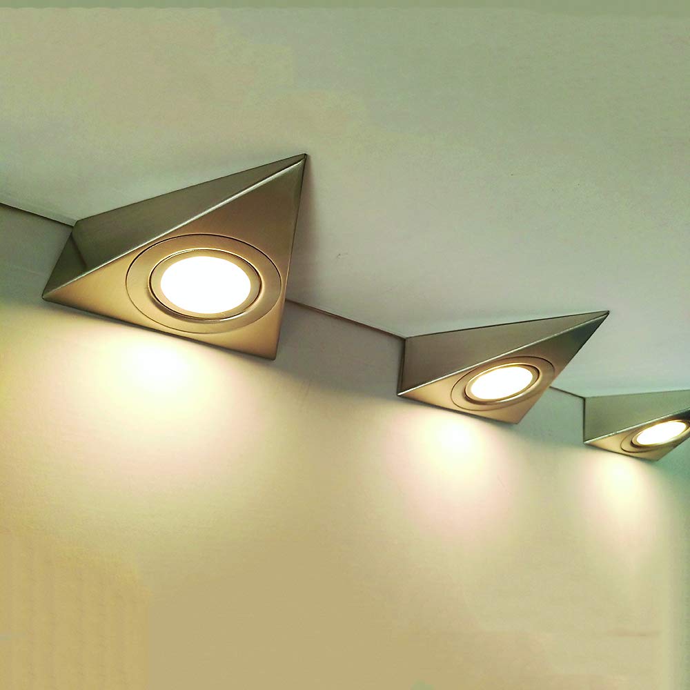 Dapo LED-Aufbau-Unterbau-Leuchte-Lampe Dreieck 3er Set Küchenleuchte 3x3W 3000K 230lm inkl. Trafo LED-Leuchte Küchenlampe