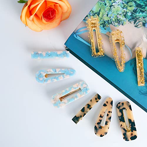 Doromy 9 Packs Acrylic Resin Hair Clips Set Geometric Alligator Hair Clips Hair Pins Handmade Cute Hair Barrettes Bobby Pins Sweet Headwear Hair Accessories For Women Girls Decorative Party Wedding thumb #4