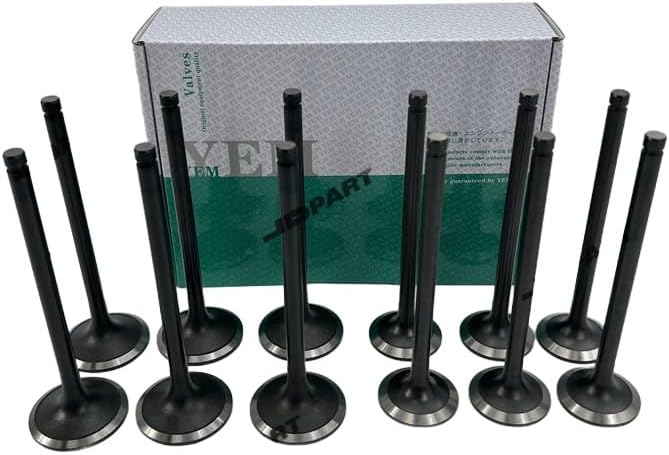12 PCS 6D95 Intake and Exhaust Valve Fits For Komatsu Diesel Engine Parts Repair Replacement