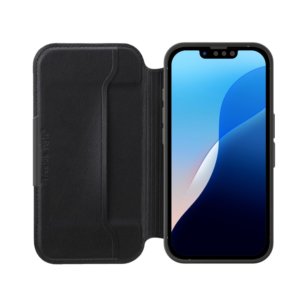 iPhone17e / iPhone16e 用 ガラスフリップケース ナイロンメッシュ調/ブラック PG-25KGF03BK